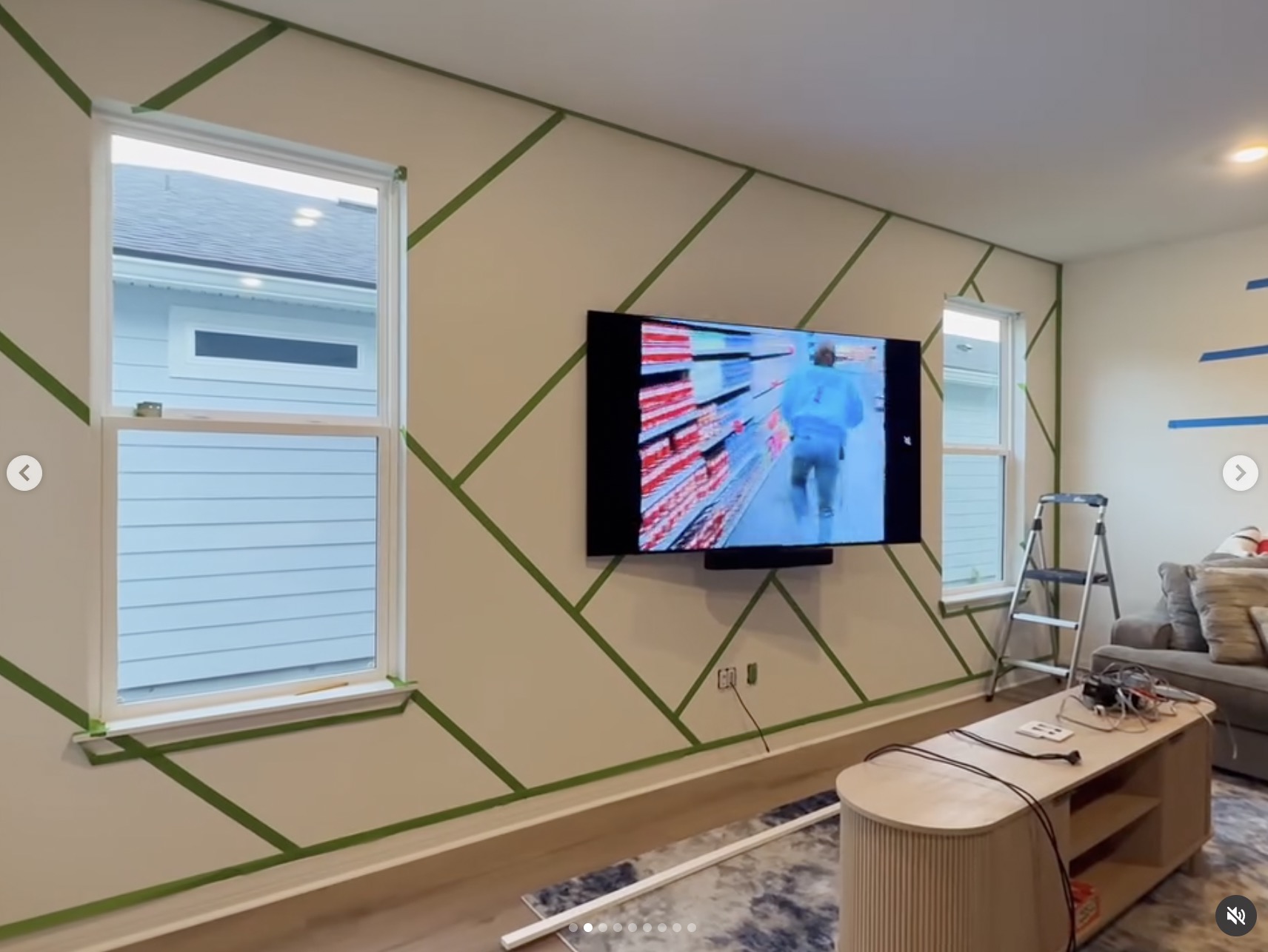 Accent wall, mid-project