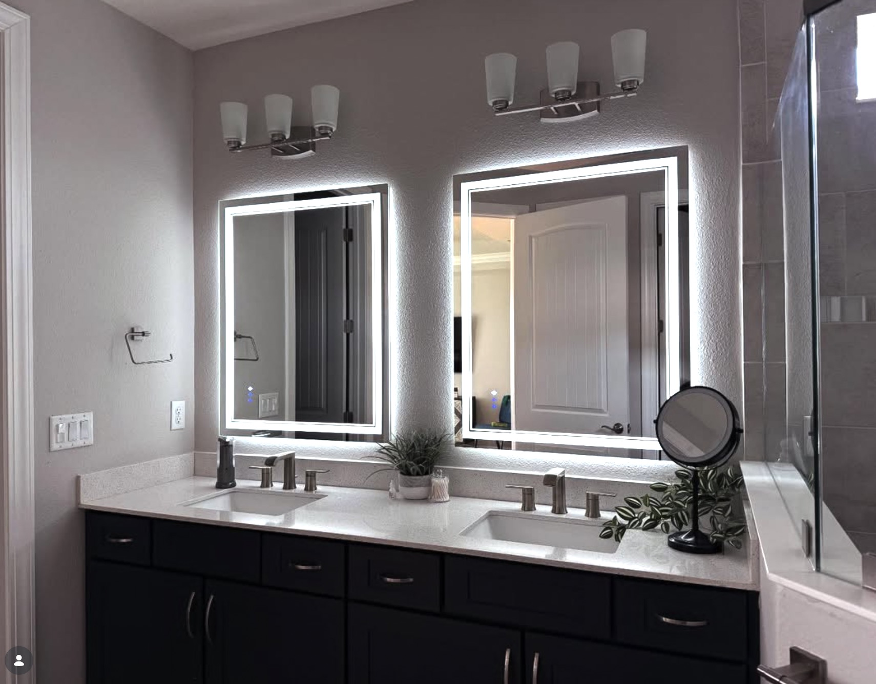 Vanity mirror installation